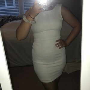 White bodycon mini dress